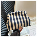 Clutch Purse for Women Summer Beach Striped Dumpling Bag