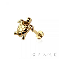 SEA TURTLE THREADLESS (PUSH IN) 316L SURGICAL STEEL LABRET