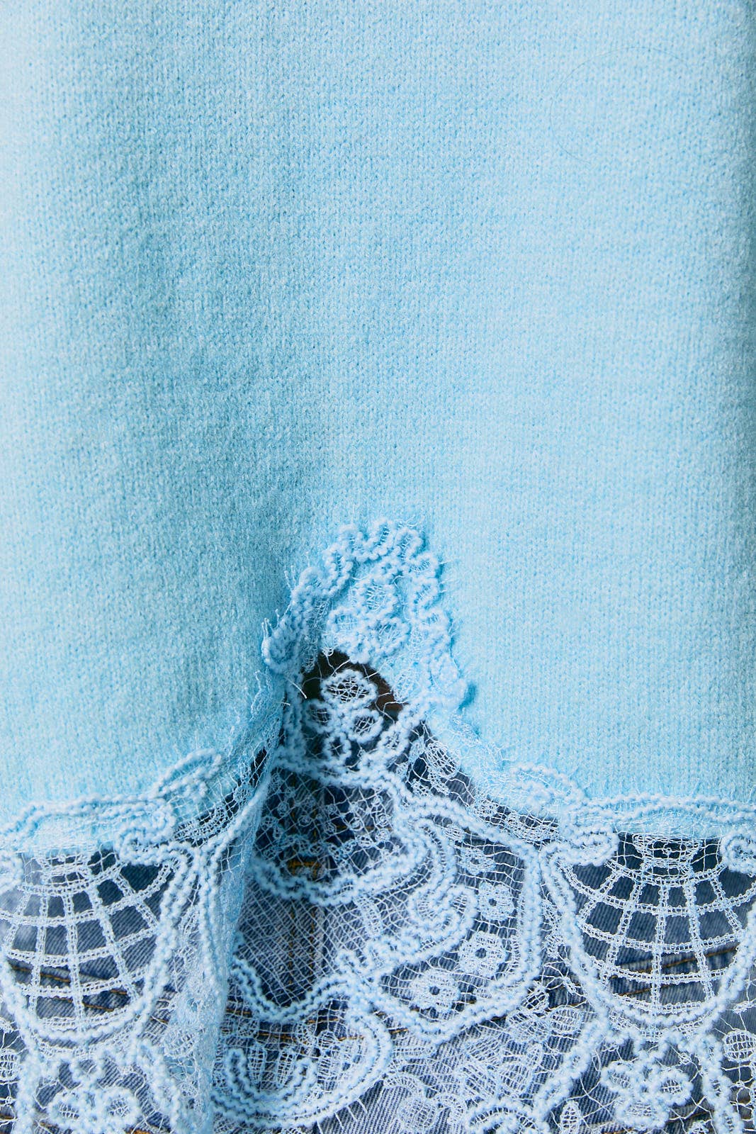 Lace Hem Button Front Knit Sweater Cardigan