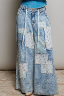 Patchwork Straight Leg Denim