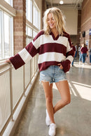 Oversized Gameday Rugby Stripe Sweater