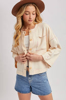 BUTTON DOWN BOXY KNIT CARDIGAN