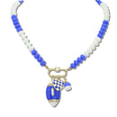 GAMEDAY FOOTBALL AND CHECKERBOARD HEART CHARM NECKLACE