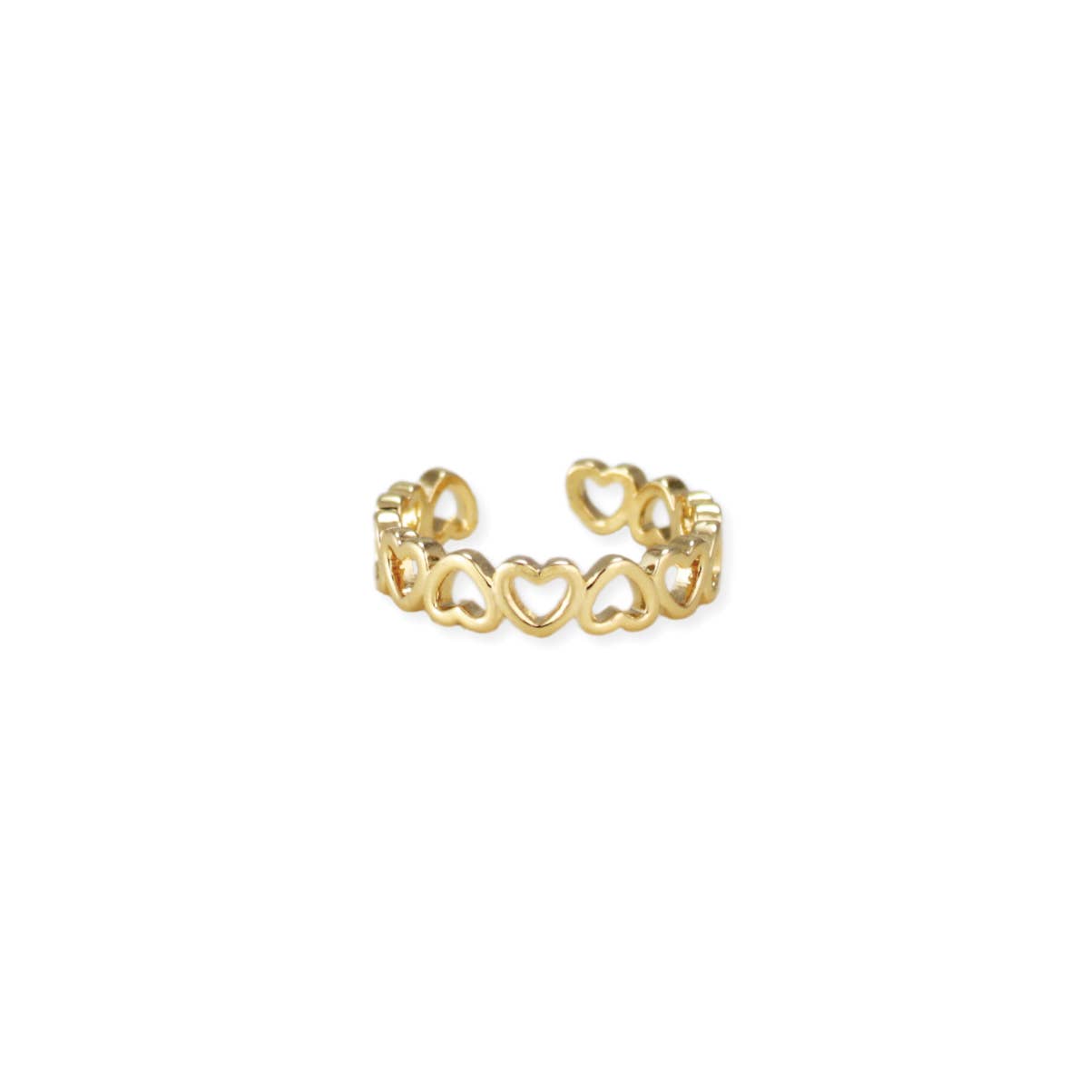 Heart Band Gold Adjustable Toe Rings