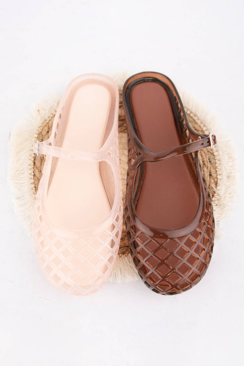 Nemo Jelly Mary Jane Flats – Brown