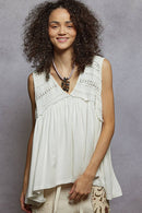 V-Neck Babydoll Knit Top