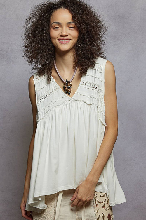 V-Neck Babydoll Knit Top