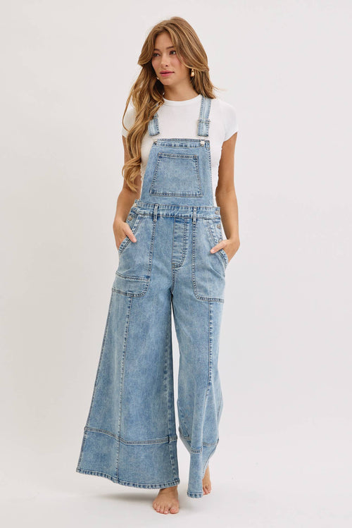 The Sedona Wide-Leg Denim Overalls