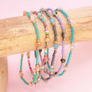 Cool Breeze Blue Purple Seed Bead Bracelet Set