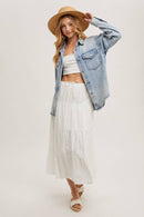 WASHED DENIM BUTTON DOWN SHIRT JACKET