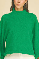 Wide Sleeve Mock Neck Sweater