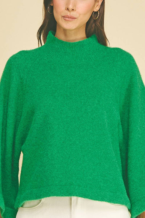 Wide Sleeve Mock Neck Sweater