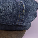 Denim Newsboy Cabbie Cap With Contrast Brim