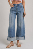 Front Seam Wide Leg Jeans