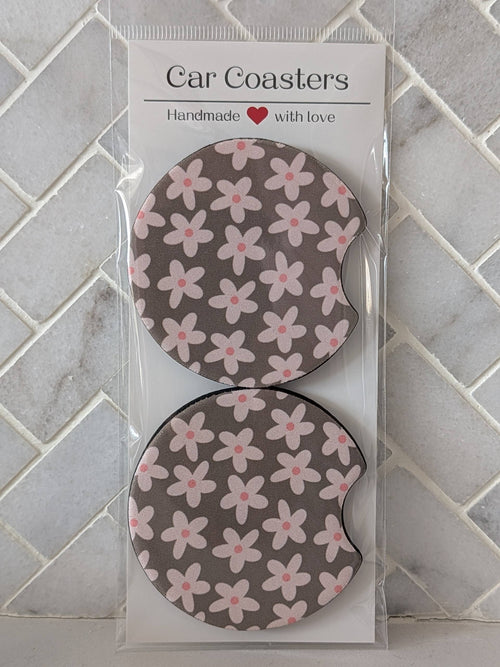 Sage Daisies Car Coasters