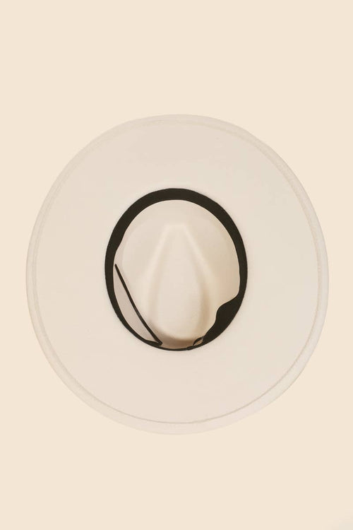 Leopard Strap Flat Brim Fedora Hat