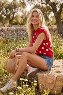 Gameday Polka Dot Sleeveless Knit Top
