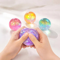 12PCS - Glitter Ball Squeeze Squishy Stress Relief Toy