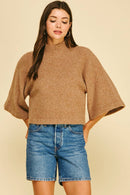 Wide Sleeve Mock Neck Sweater