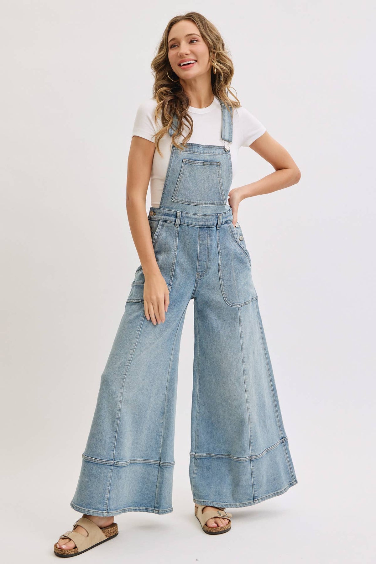 The Sedona Wide-Leg Denim Overalls