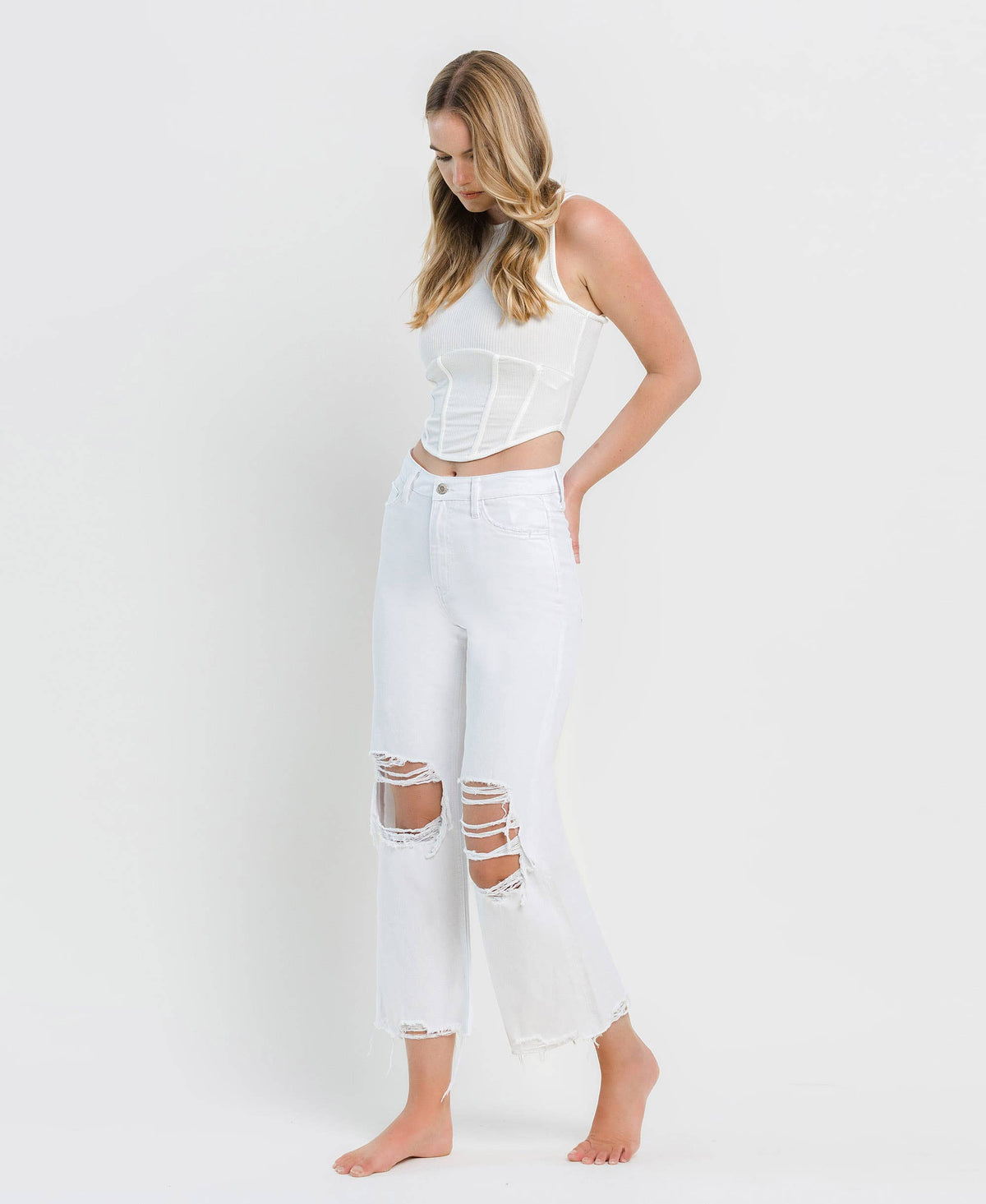 Vintage '90s Super High Rise Crop Flare Jeans