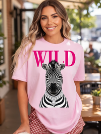 Wild Zebra Light Pink Graphic Tee