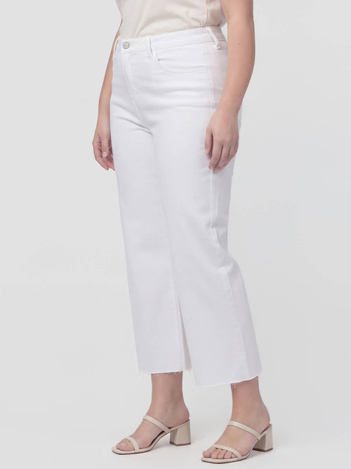 Plus Size High Rise Crop Wide Leg Jeans – Optic White