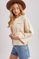 BUTTON DOWN BOXY KNIT CARDIGAN