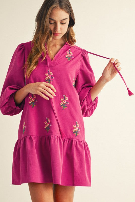 Floral Embroidered Lovely Dress