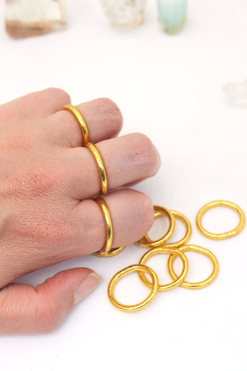 Single Thai Buddhist Temple Rings, Rush, Colorful Kumlai