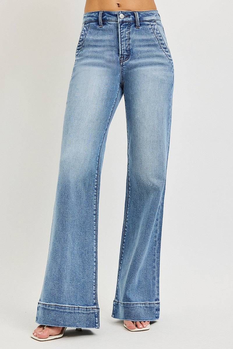 Risen High Rise Flare Jeans