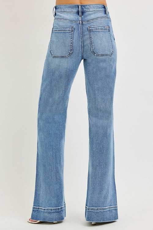 Tummy Control High Rise Wide Flare Jeans
