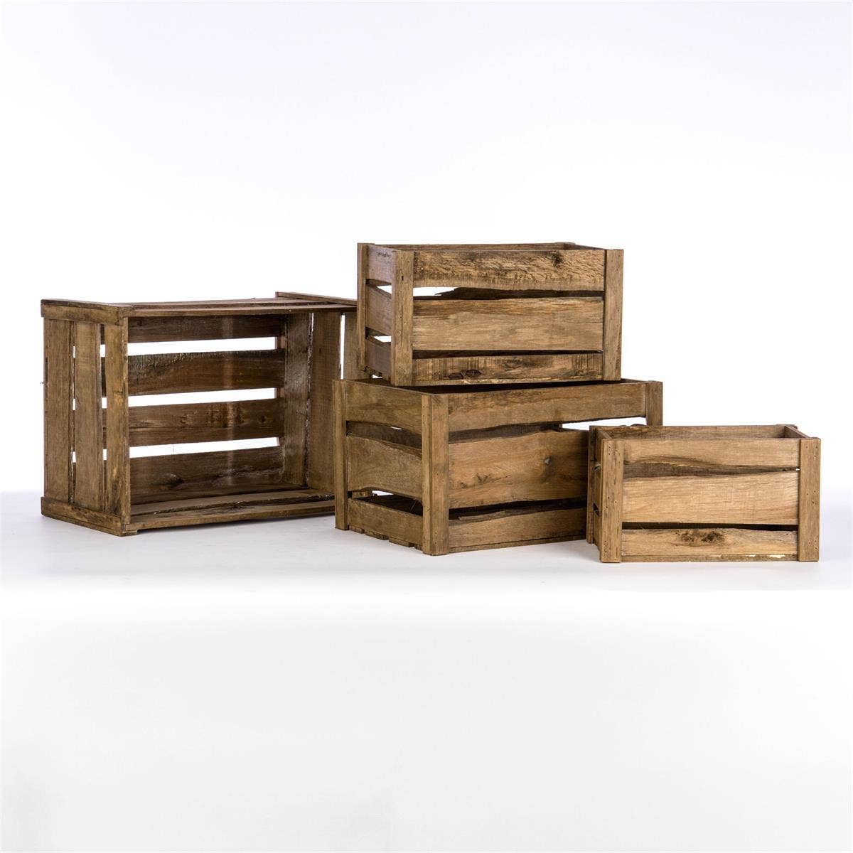 Set of 4 Wood Crates