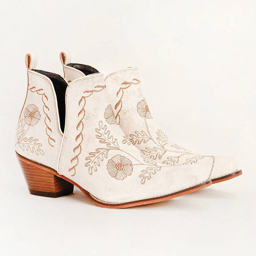 Loyal West Southwest Booties – White