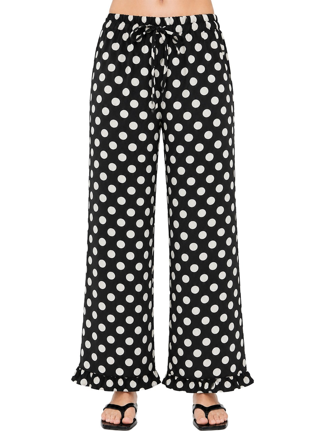 Ruffle Hem Polka Dot Pants