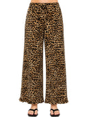 Ruffle Hem Leopard Print Pants