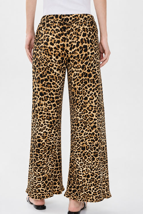 Ruffle Hem Leopard Print Pants