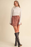 Fawn Print High Waist Skort