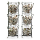 Gray Metal 3-Tier Wire Basket Display Stand