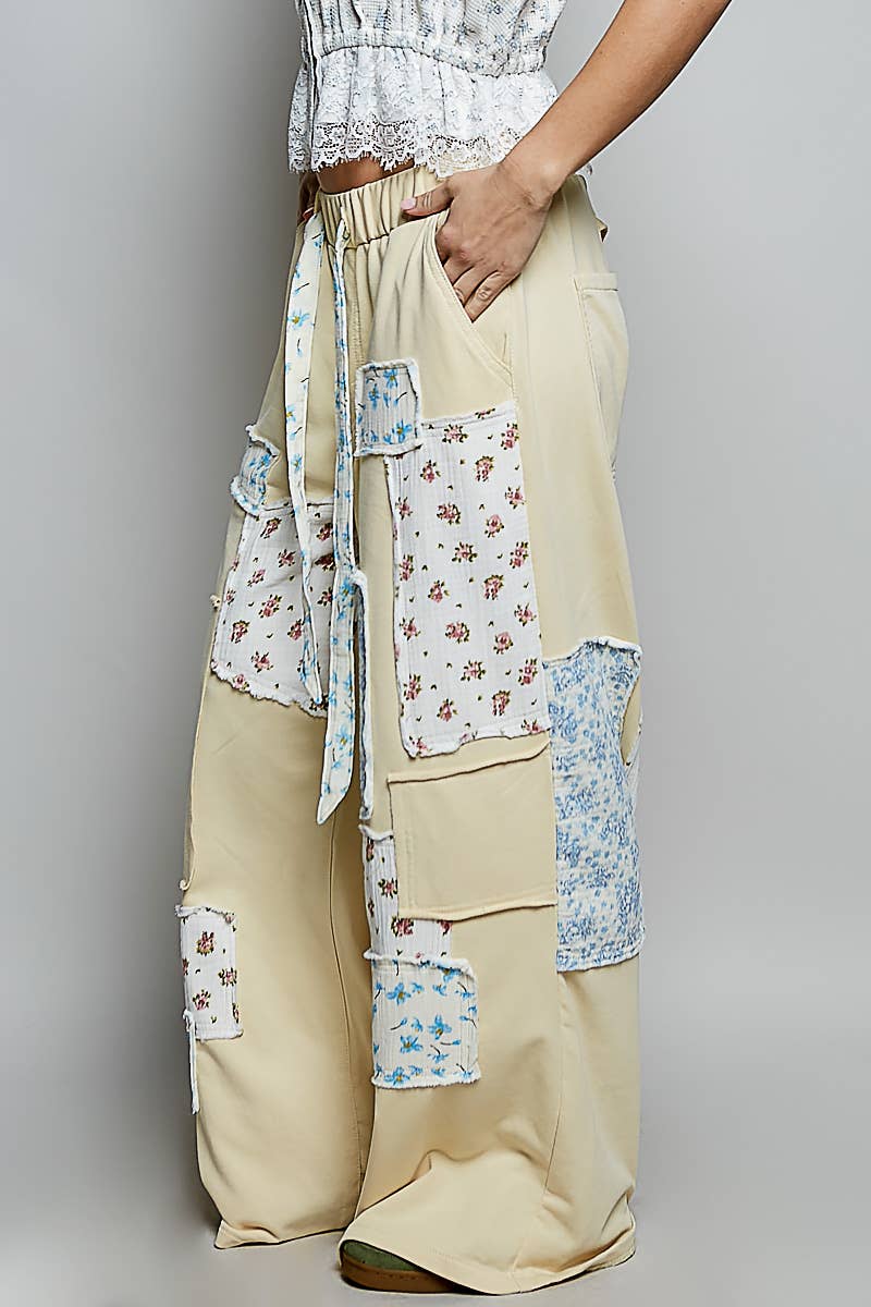 Patchwork Straight Leg Denim
