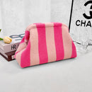 Compact Urban Chic Stripe Design Clutch Bag Makeup Pouch
