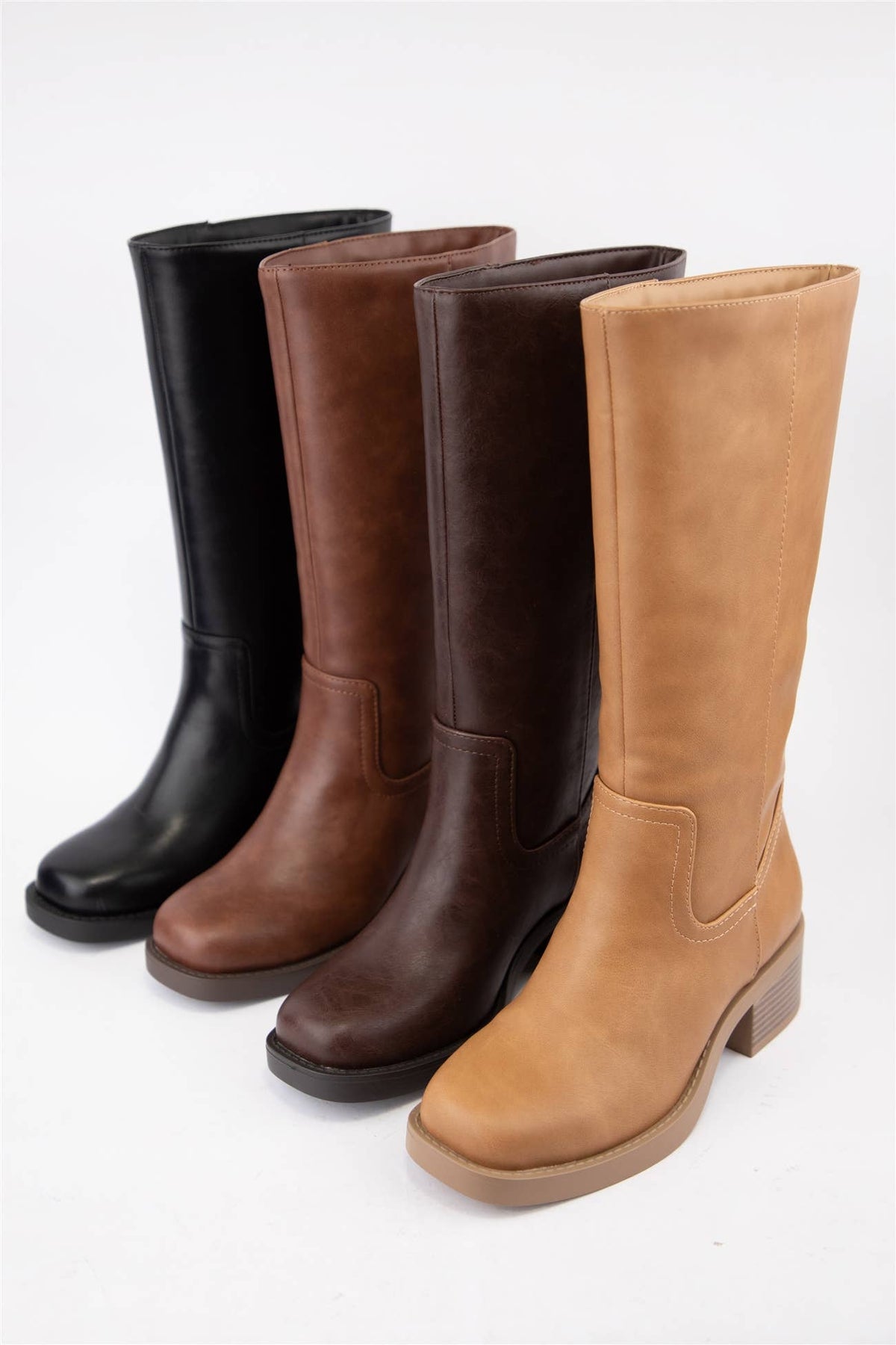 BELVIN all Boots Low Block Heel Versatile Everyday Style