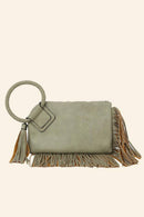 Fringe Cuff Clutch Tassel Wristlet Clutch Bag