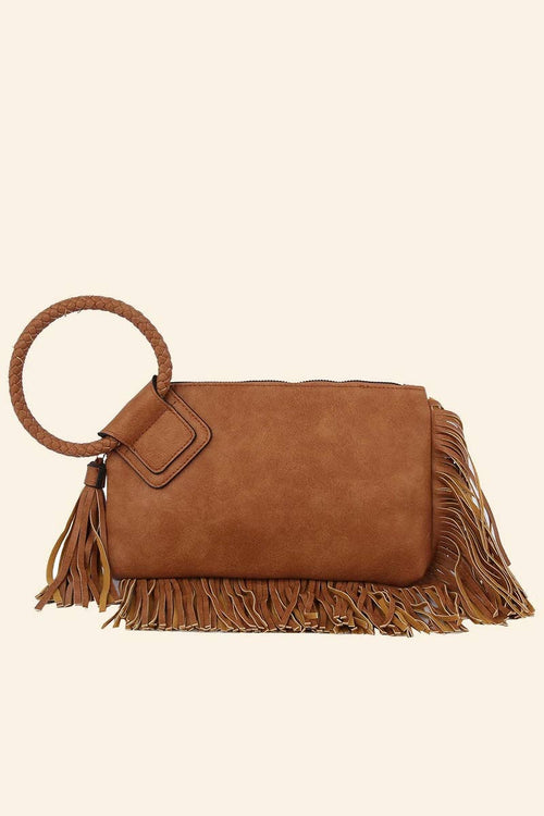 Fringe Cuff Clutch Tassel Wristlet Clutch Bag