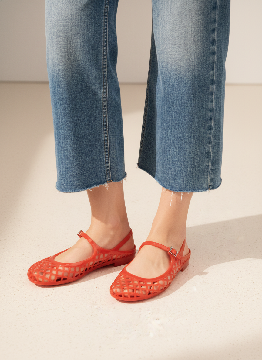 Nemo Jelly Mary Jane Flats – Brown