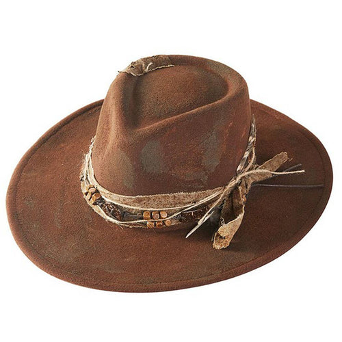 Shapeable Cowgirl Hat with Feather – Brown