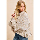 Floral Ruffled Hem Shirt Top