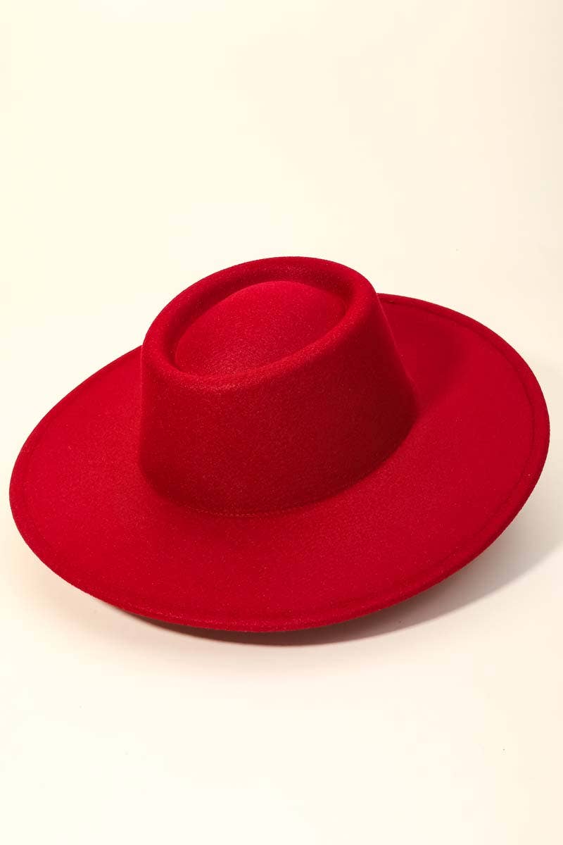 Flat Brim Pork Pie Fashion Hat