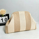Compact Urban Chic Stripe Design Clutch Bag Makeup Pouch
