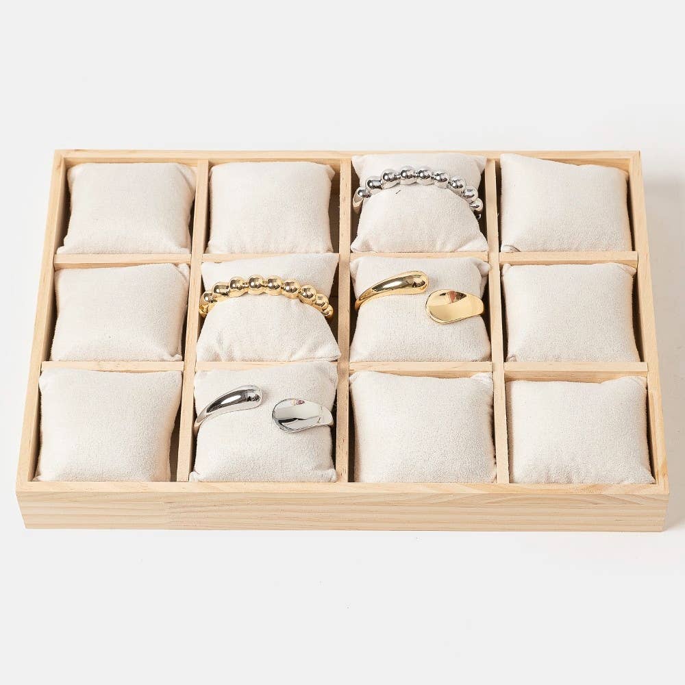 Wooden Twelve Slot Bracelet Display Case